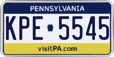 PA license plate KPE5545