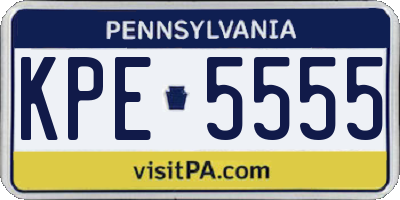 PA license plate KPE5555