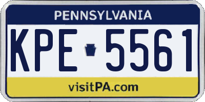 PA license plate KPE5561