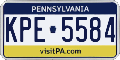 PA license plate KPE5584