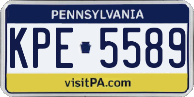 PA license plate KPE5589