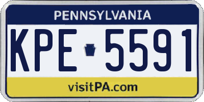 PA license plate KPE5591