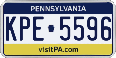 PA license plate KPE5596