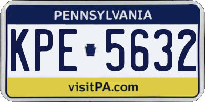 PA license plate KPE5632