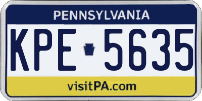 PA license plate KPE5635