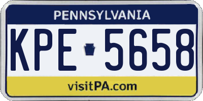 PA license plate KPE5658