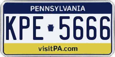 PA license plate KPE5666