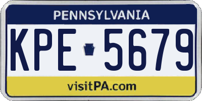 PA license plate KPE5679