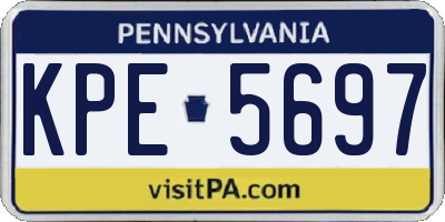 PA license plate KPE5697