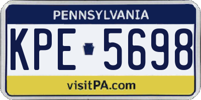 PA license plate KPE5698