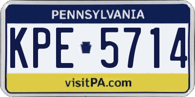PA license plate KPE5714