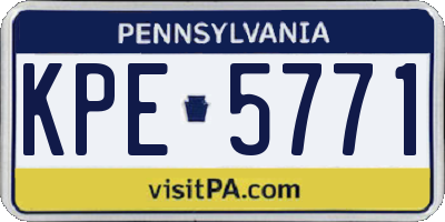 PA license plate KPE5771