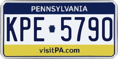 PA license plate KPE5790
