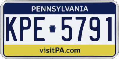 PA license plate KPE5791