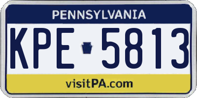 PA license plate KPE5813