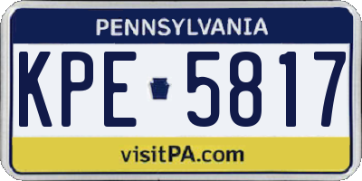 PA license plate KPE5817