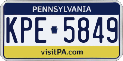 PA license plate KPE5849