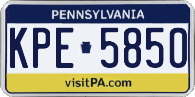 PA license plate KPE5850