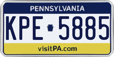 PA license plate KPE5885