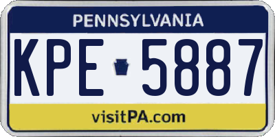 PA license plate KPE5887