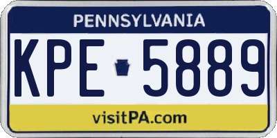 PA license plate KPE5889