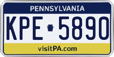 PA license plate KPE5890