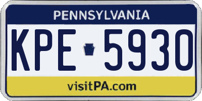 PA license plate KPE5930