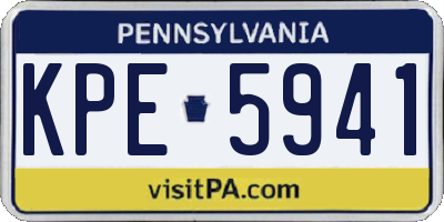 PA license plate KPE5941