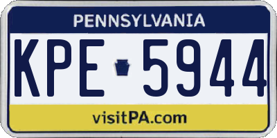 PA license plate KPE5944