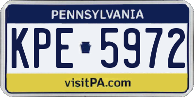 PA license plate KPE5972