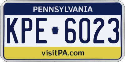 PA license plate KPE6023