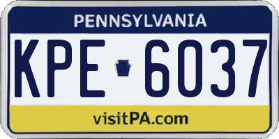 PA license plate KPE6037