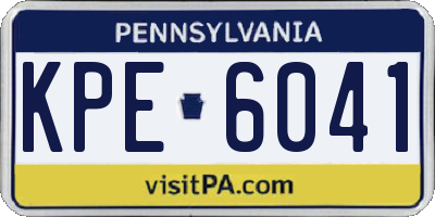 PA license plate KPE6041