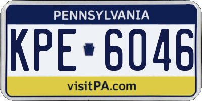 PA license plate KPE6046