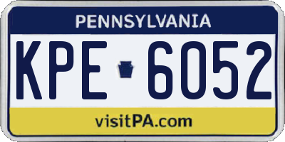 PA license plate KPE6052