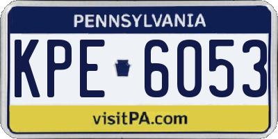 PA license plate KPE6053