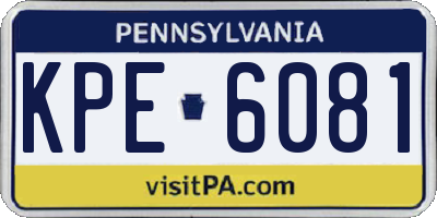 PA license plate KPE6081