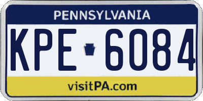 PA license plate KPE6084