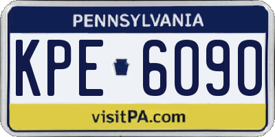 PA license plate KPE6090