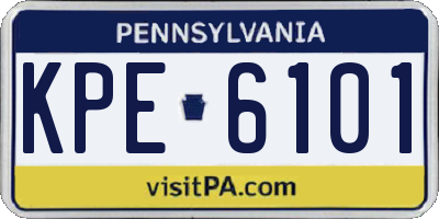 PA license plate KPE6101