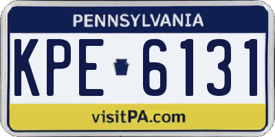 PA license plate KPE6131