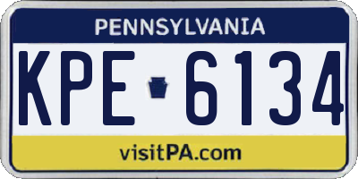 PA license plate KPE6134