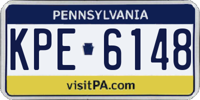 PA license plate KPE6148