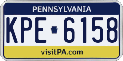 PA license plate KPE6158
