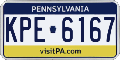 PA license plate KPE6167