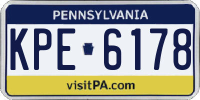 PA license plate KPE6178