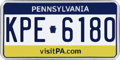 PA license plate KPE6180