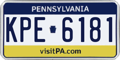 PA license plate KPE6181