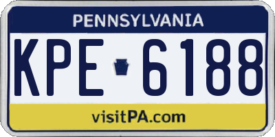 PA license plate KPE6188