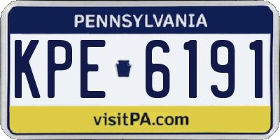 PA license plate KPE6191